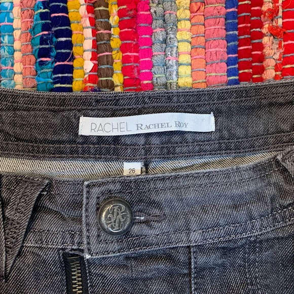 Rachel Roy washed black denim studded mini skirt . - Picture 5 of 5